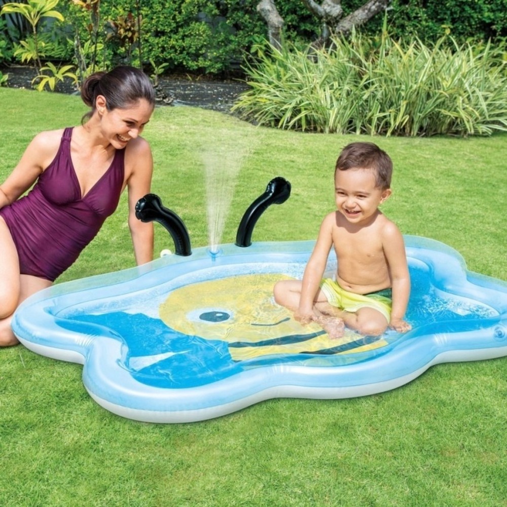 Intex Bumble Bee Inflatable Spray Kiddie Pool 50"x40"x11" Ages 2+ New
